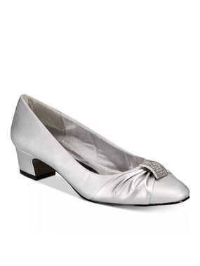 Easy Street Eloise Block Heel Pumps in Silver - NWT